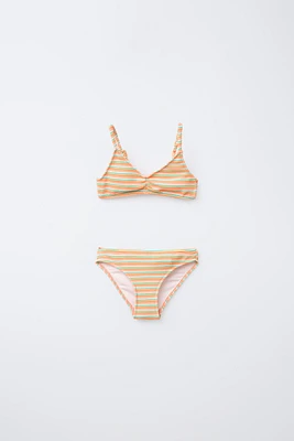 6-14 YEARS/ MULTICOLOR STRIPED BIKINI