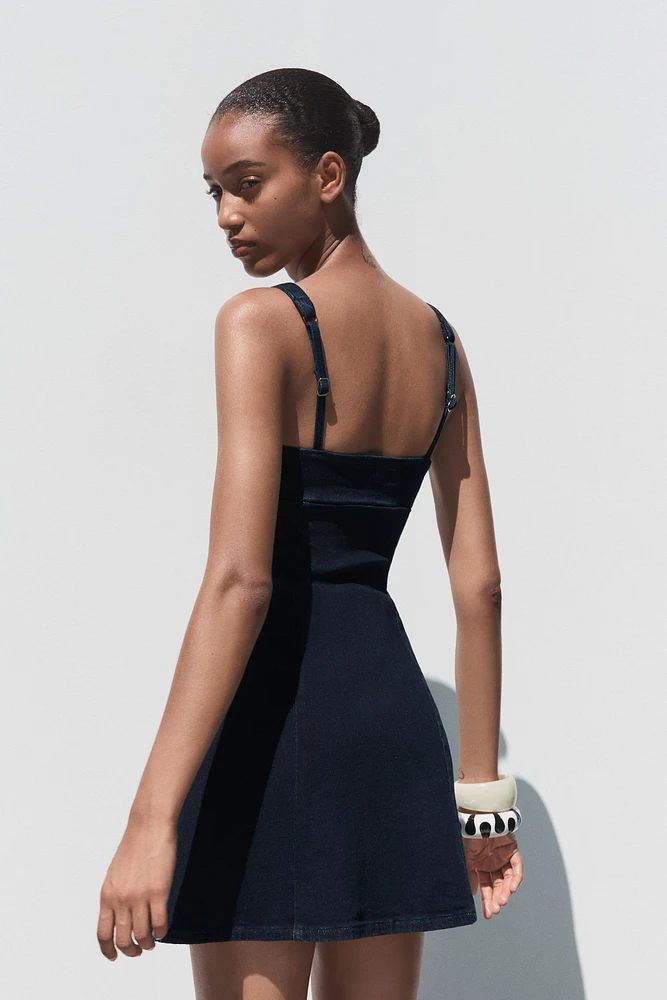 Z1975 STRAPPY DENIM MINI DRESS