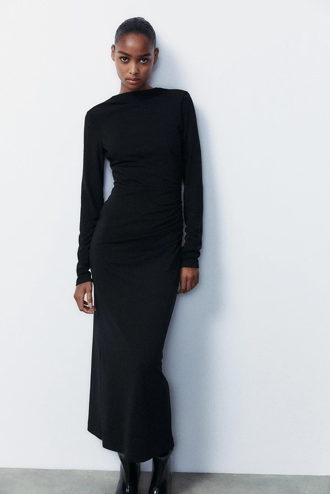 DRAPED OPEN BACK DRESS