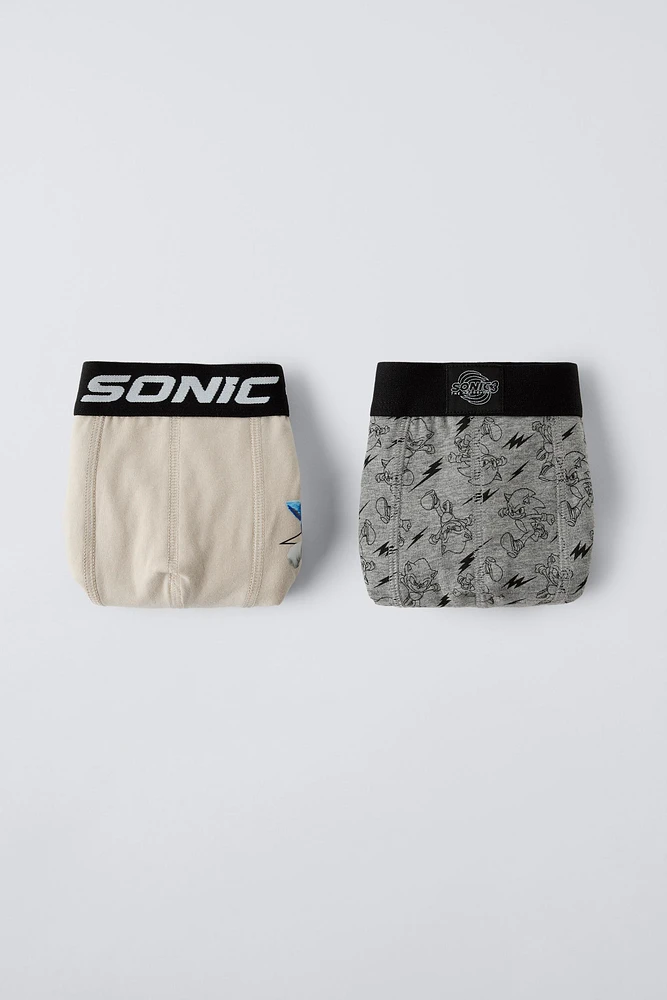 6-14 ANS/ LOT DE DEUX BOXERS SONIC © SEGA