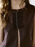 Linen blend beaded waistcoat