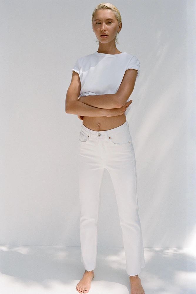 FLARED CROPPED HIGH WAIST TRF JEANS