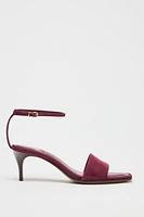 SANDALES À TALONS MI-HAUTS EN DAIM