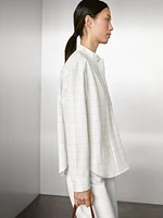 Check shirt with pintucks
