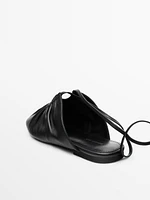 Ballerines à nouer en cuir nappa