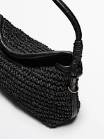 Woven paper mini satchel bag