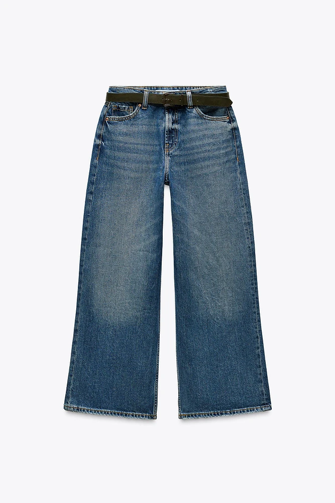 Z1975 HIGH-WAISTED CULOTTE BELTED JEANS