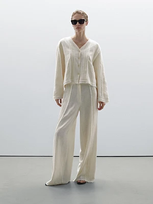 Cotton blend blouse with embroidery