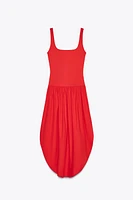 CONTRASTING MIDI DRESS