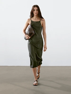 Satin halter dress