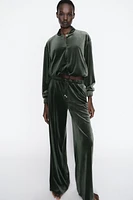 PANTALON WIDE LEG EN VELOURS