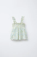 FLORAL DOTTED MESH TOP