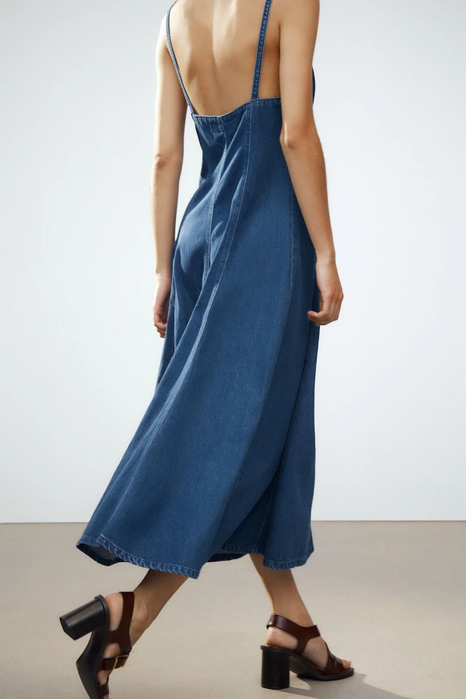 TRF DENIM MIDI DRESS