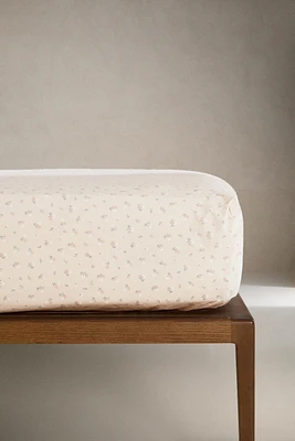 CHILDREN'S FLORAL PRINT FITTED SHEET