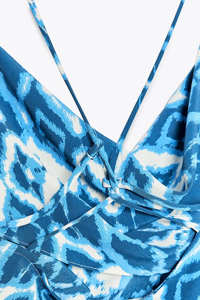 PRINTED MIDI SLIP DRESS