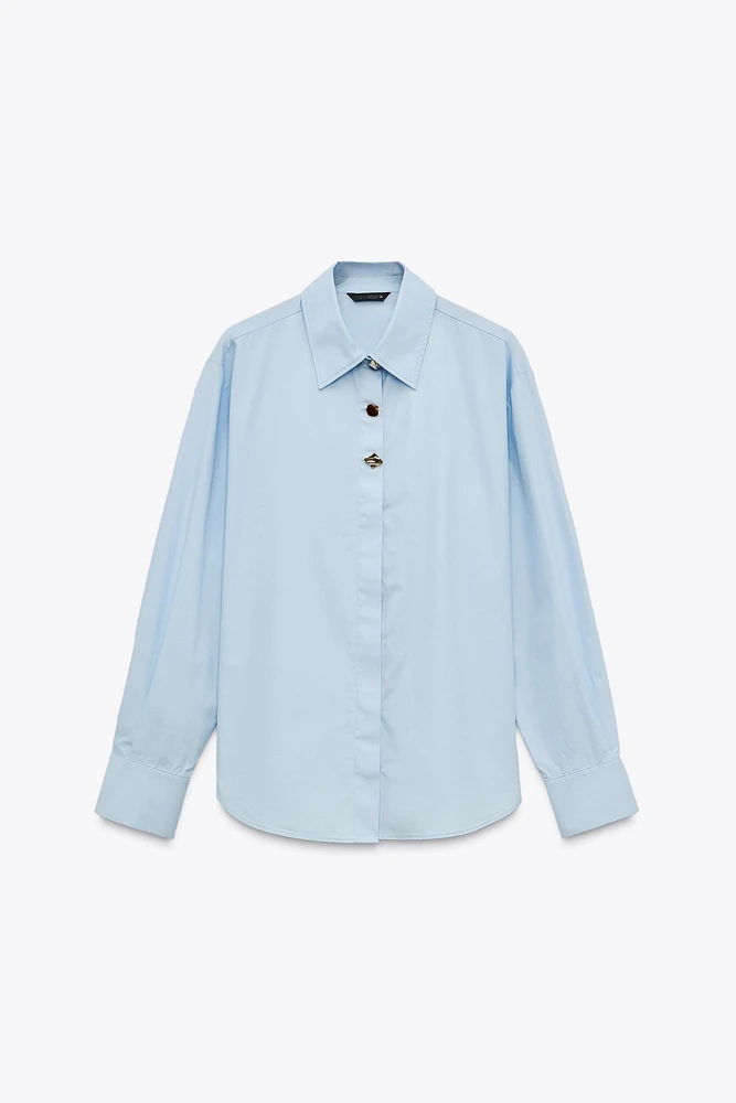 COMBINED BUTTON POPLIN SHIRT