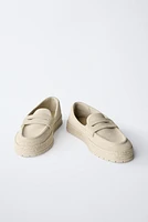 MOCASSINS SPORT EN CROÛTE DE CUIR