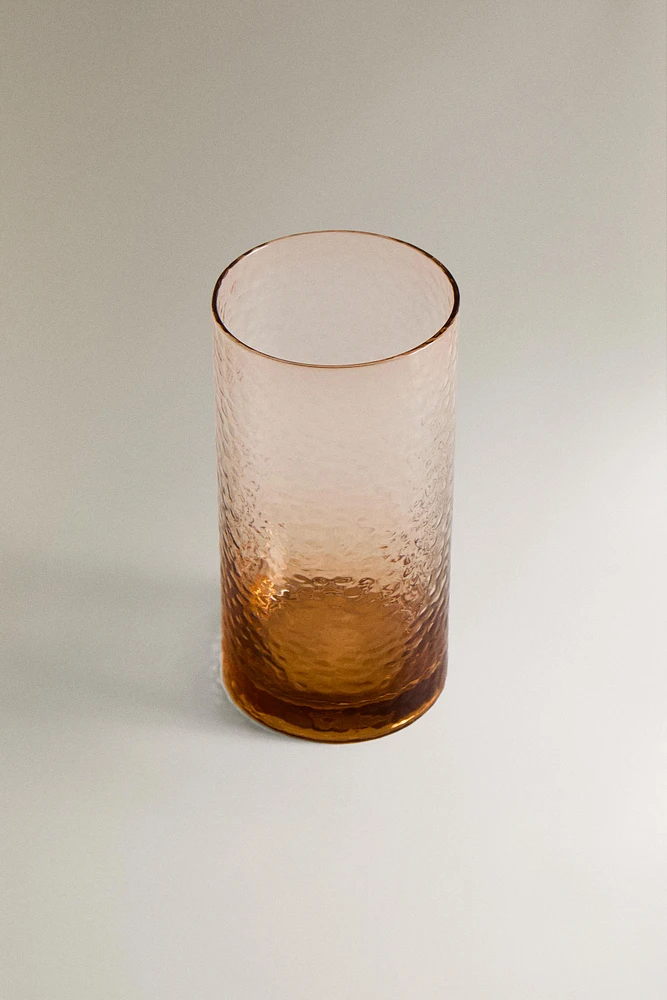 HAMMERED GLASS SOFT DRINK TUMBLER