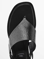 Sandales à lanières en cuir