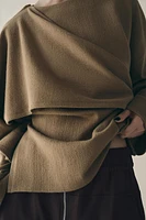 SWEATER WITH SCARF OVERLAY
