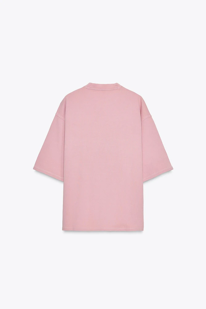 WASHED EFFECT INTERLOCK T-SHIRT