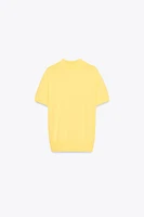 SHORT SLEEVE KNIT POLO TOP