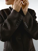 Blazer lin col montant