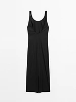 Midi dress with low-cut back