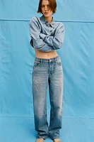 CHEMISE COURTE EN JEAN TRF