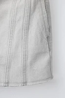 CUTOUT FRAYED DENIM SKIRT