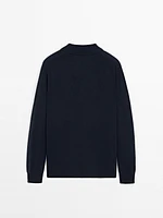 Pull en maille à col polo 100 % cachemire