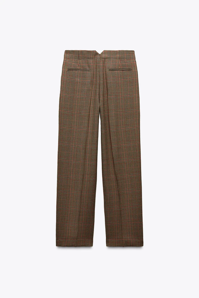 PLAID PANTS WITH DARTS ZW COLLECTION