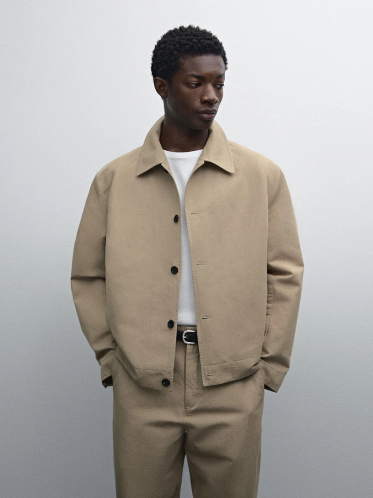 Cotton blend overshirt