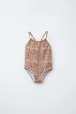 6 YEARS/ ANIMAL PRINT CUT-OUT SWIMSUIT
