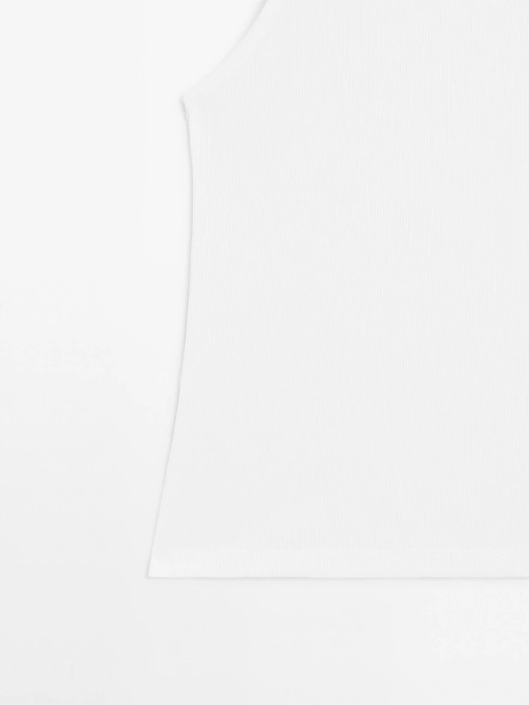 Débardeur 100 % coton à encolure américaine