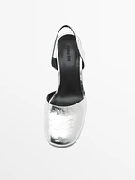 Chaussures talon métallisé