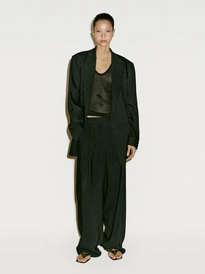 Linen blend darted suit trousers - Limited Edition