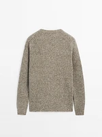 Pull en maille moulinée de laine mélangée