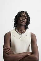 SPRAY PRINT KNIT T-SHIRT