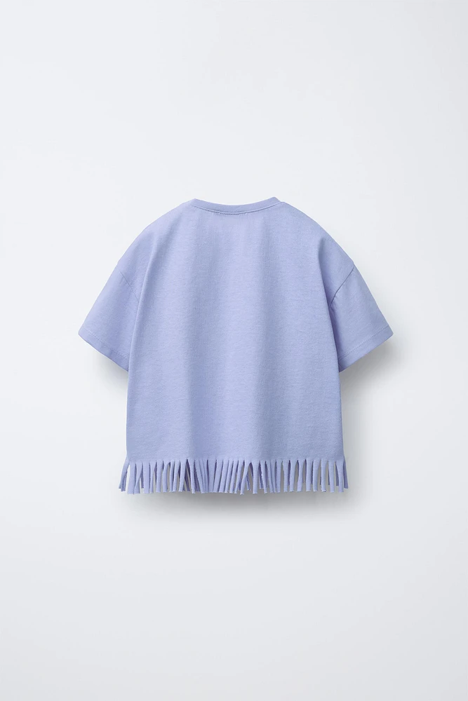 EMBROIDERED FRINGE T-SHIRT
