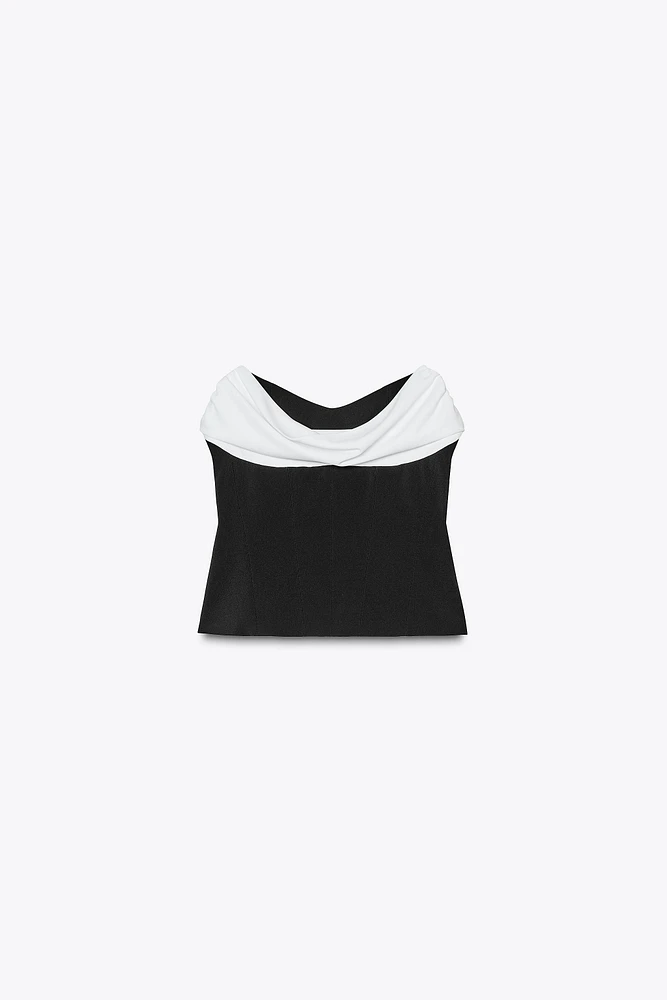 TOP BUSTIER EN MATIÈRES VARIÉES