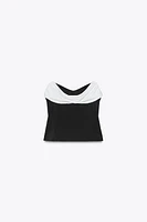 TOP BUSTIER EN MATIÈRES VARIÉES