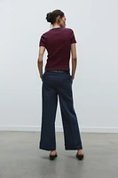 PANTALON AVEC CEINTURE ET REVERS