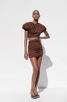 RUCHED MINI SKIRT