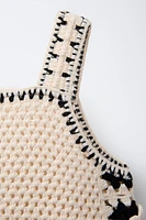 ROBE EN MAILLE À FLEURS CROCHET