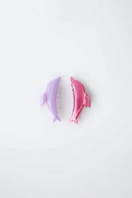TWO-PACK OF DOLPHIN HAIR CLIPS