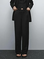 Pantalon lin droit et fluide