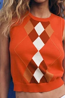 DIAMOND KNIT VEST TOP