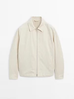 Veste bomber à rayures en coton mélangé