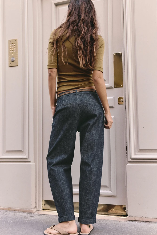 Z1975 BRAIDED BELT CHINO DENIM PANTS
